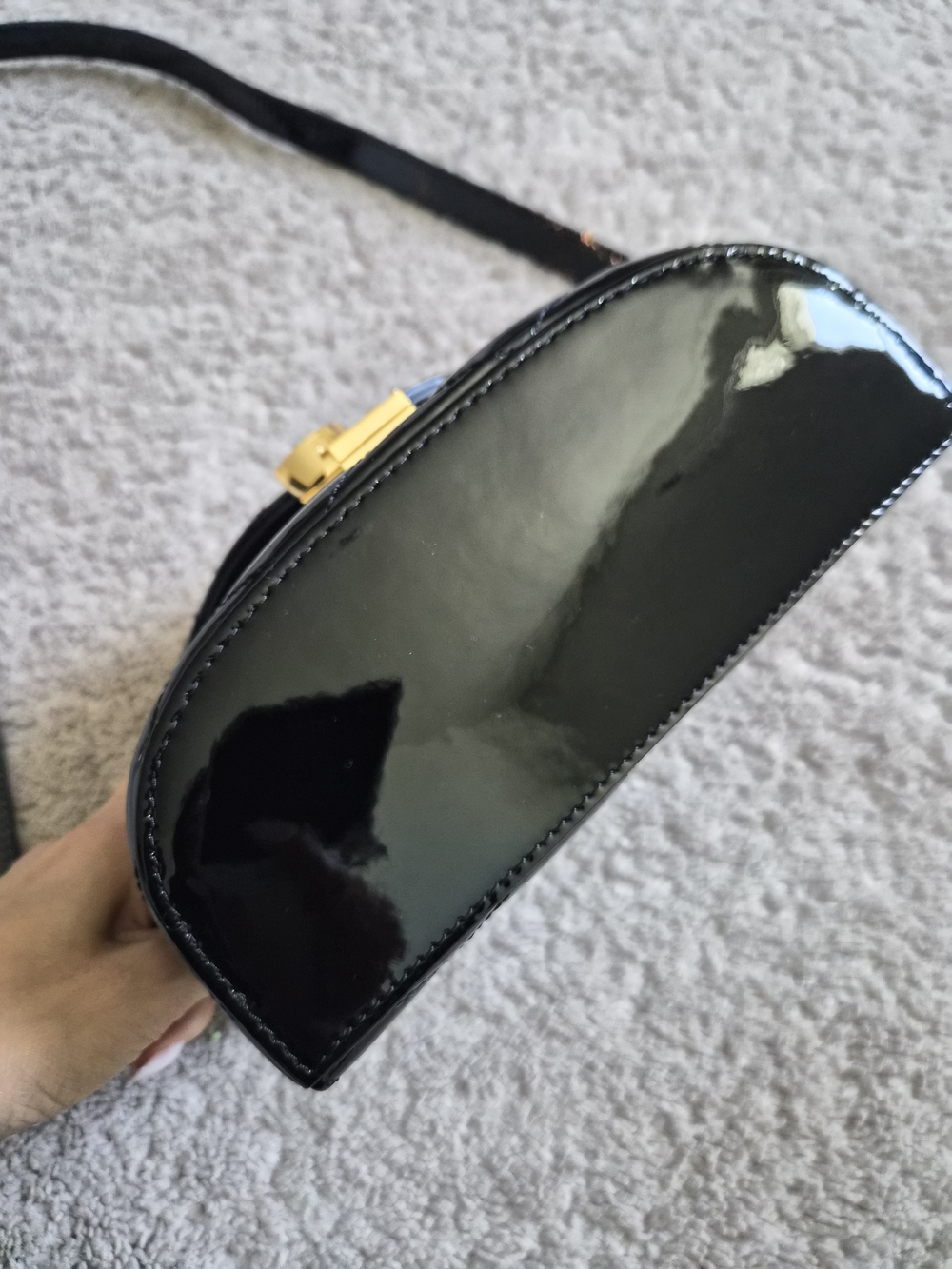 Pre-Owned Saint Laurent Black Patent Quilted Varnished Leather Box Bag - Picture 11 of 13